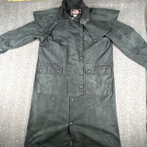 VTG Australian Outback Oilskin Drover Duster Coat XS USA Made Western Riding